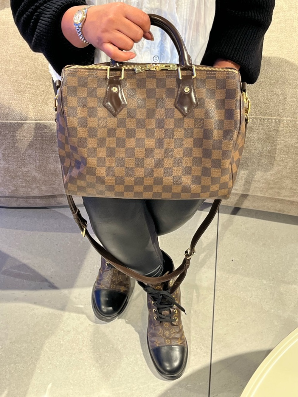Louis Vuitton N40590 Speedy Bandoulière 30 Damier Ebene
